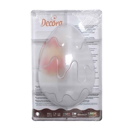 Stampo per uova di cioccolato da 250 g in policarbonato 1 cavità decorato