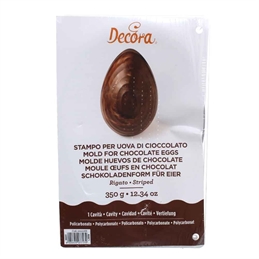 Stampo per uova di cioccolato da 350 g in policarbonato 1 cavità decorato