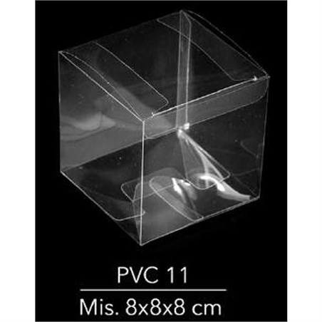 Scatola Cubo Trasparente in Pvc 8x8x8 cm 10 pezzi