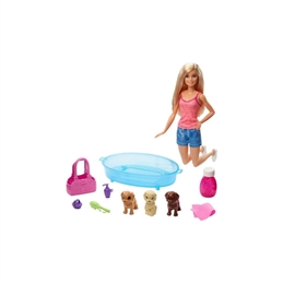 Barbie con cuccioli vasca e accessori