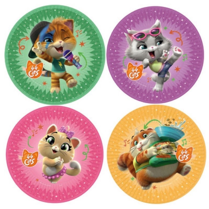 Piatti in carta 23 cm 44 Gatti 8 pezzi