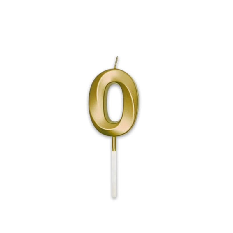 Candelina Prestige Oro Metal 9 cm numero 0