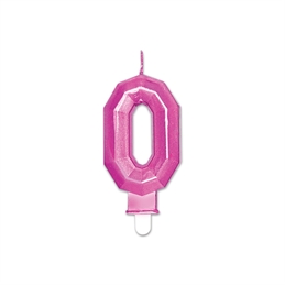Candelina Diamant Fuxia Metal 9 cm