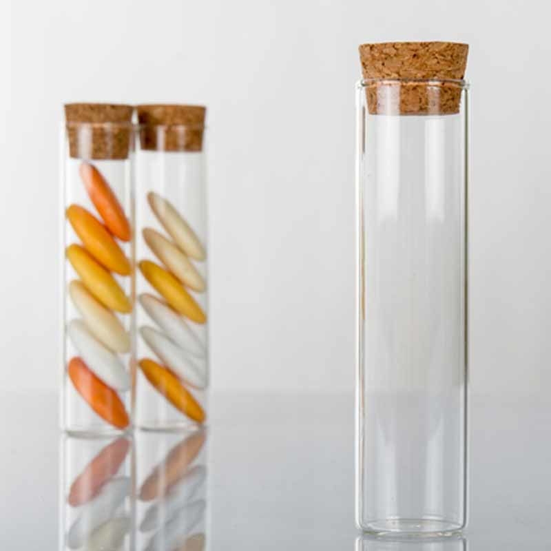 Provetta Portaconfetti in Vetro 10x2,5 cm con Tappo in Sughero 24 pezzi