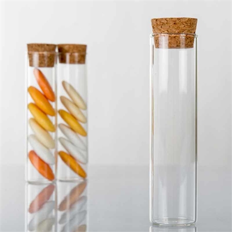 Provetta Portaconfetti in Vetro 10x2,5 cm con Tappo in Sughero 24 pezzi