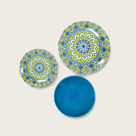 Set 18 Piatti Coordinati Cyan