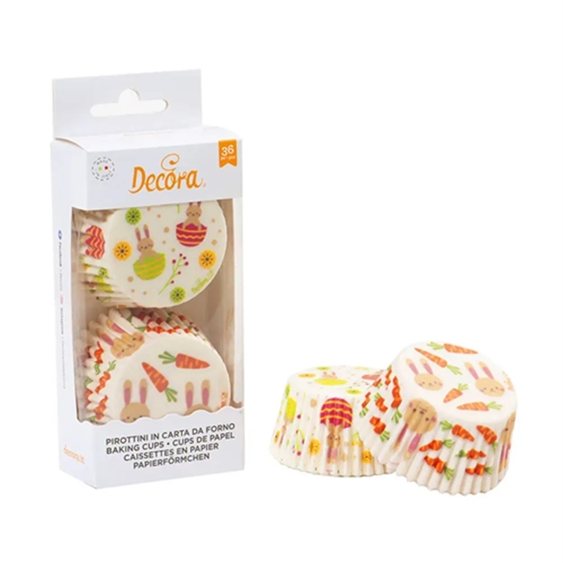 36 PIROTTINI IN CARTA DECORI PASQUA PER COTTURA MUFFIN Ø5 X H 3,2 CM