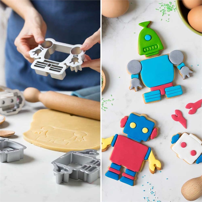 STAMPO TAGLIAPASTA PLASTICA ROBOT SET 4 PZ