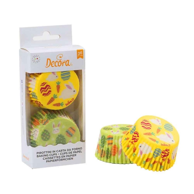 36 PIROTTINI IN CARTA DECORI PASQUA PER COTTURA MUFFIN Ø5 X H 3,2 CM