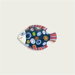 Pesce Grande Decorato In Ceramica