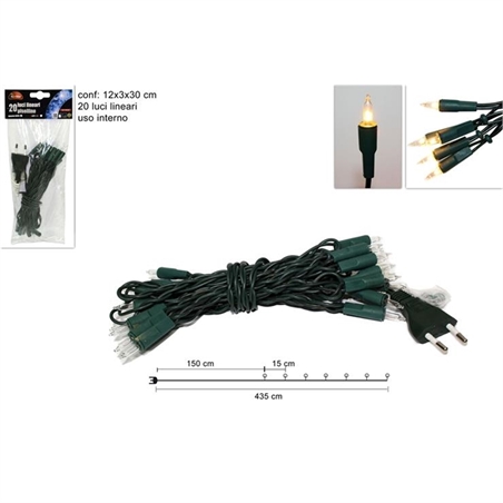 20 Luci Lineari Pisellino Bianchi