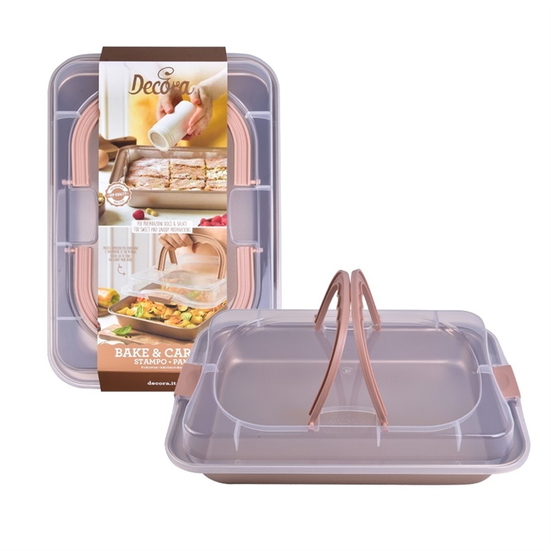 Teglia Da Forno Antiaderente In Metallo Con Coperchio 37 X 24,5 X H 5 CM