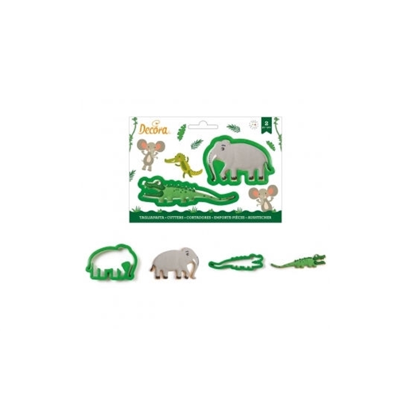 Set 2 Tagliapasta Coccodrillo e Elefante in plastica