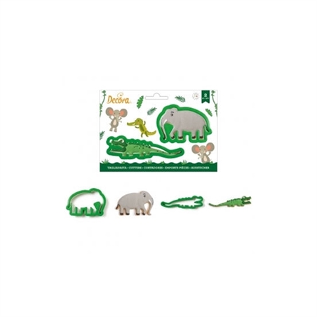Set 2 Tagliapasta Coccodrillo e Elefante in plastica