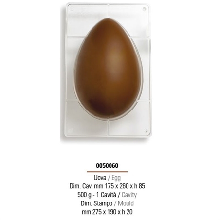 Stampo per Uovo di Cioccolato in policarbonato da 500 grammi 1 cavità