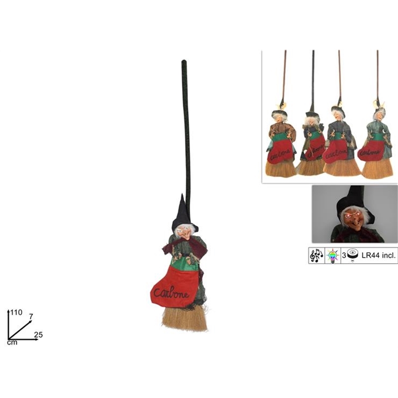 Scopa Befana Con Suono E  Luci