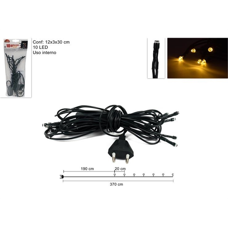 Minilucciole 10 Led Bianco Caldo 
