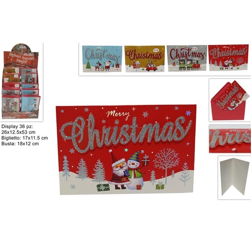 Bigletto Auguri Merry Christamas 11,5X17 Cm
