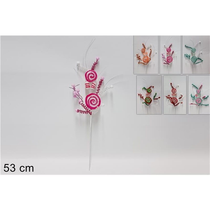 Stelo Lecca Lecca Con Bacche 53 Cm