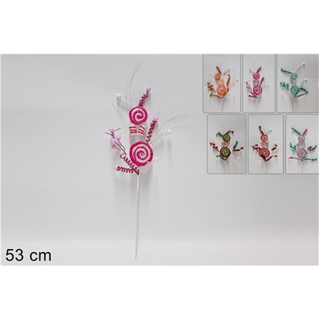 Stelo Lecca Lecca Con Bacche 53 Cm