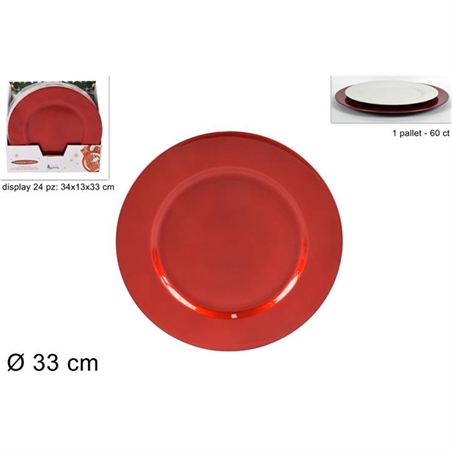 Sottopiatto 33 cm rosso
