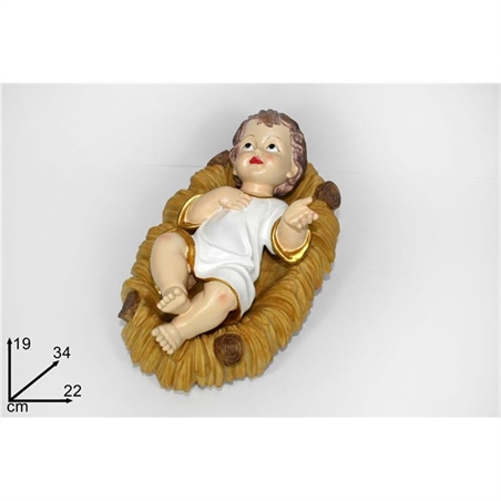 Gesu' Bambino Vestito Con Culla 34 Cm