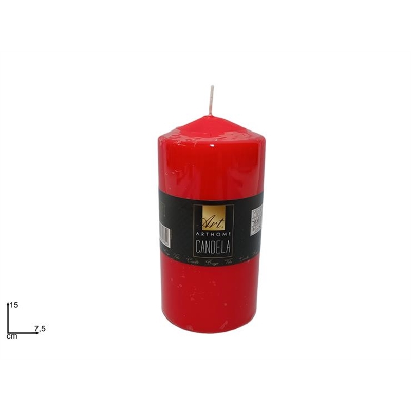 Candela Decorativa 15 x 7.5 Cm Rossa