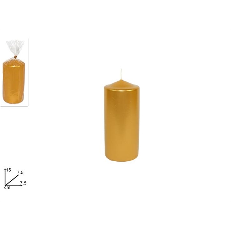 Candela Decorativa 15 x 7.5 Cm Oro