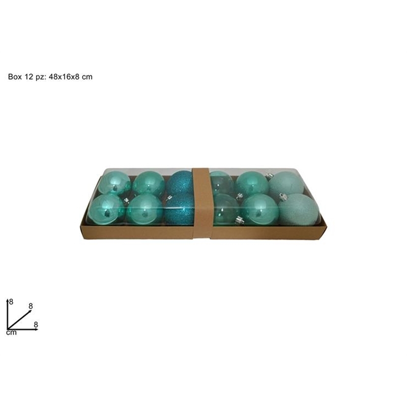 Palle 8 Cm Lucido Perlato Glitterato Trasparante Tiffany