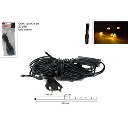 Mini Lucciole 20 Led Bianco Caldo Uso Interno