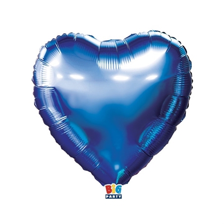 Palloncino Foil Cuore 18" Blu Metal