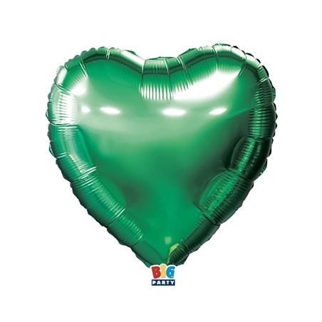 Palloncino Foil Cuore 18" Verde Metal