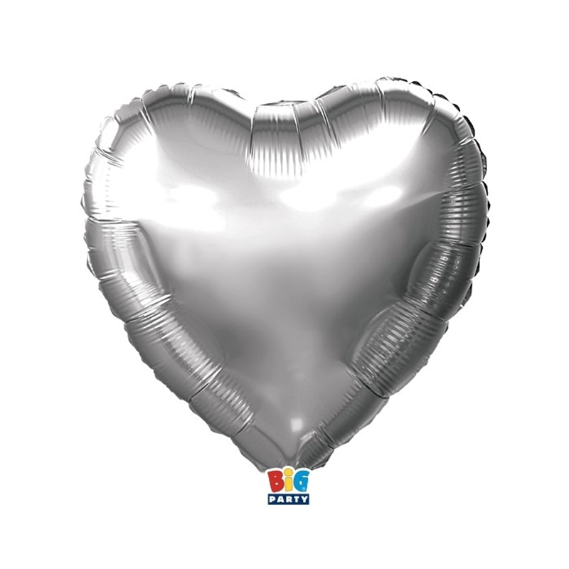 Palloncino Foil Cuore 18" Argento Metal