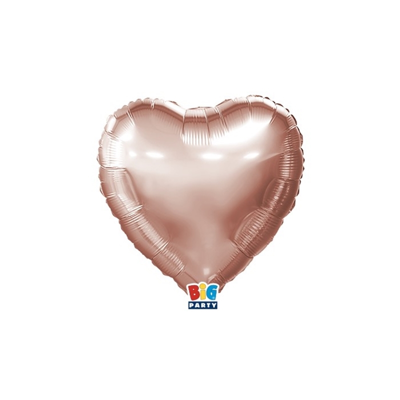 5 Palloncini Foil Cuore 9" Rose Gold Metal