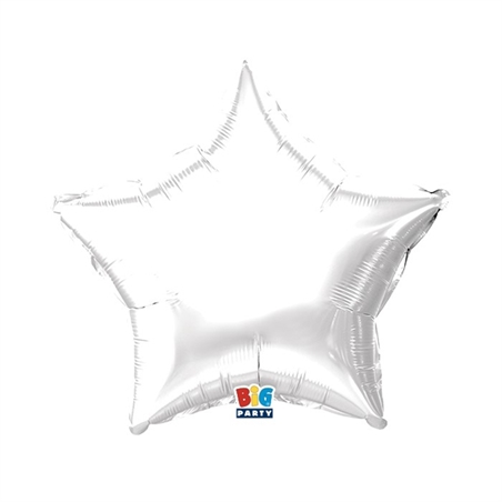 Palloncino Foil Stella 18" Bianco Metal