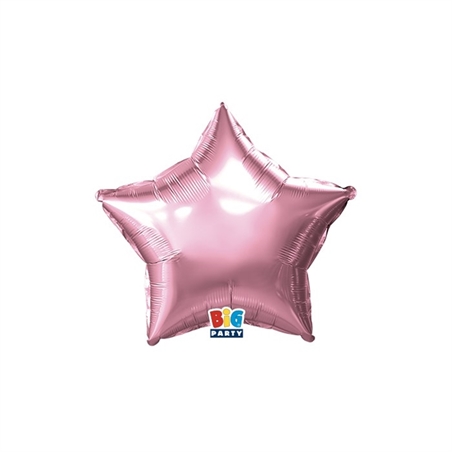 5 Palloncini Foil Stella 9" Rosa Metal