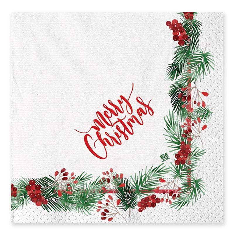 20 Tovaglioli 33 x 33 cm Merry Christmas