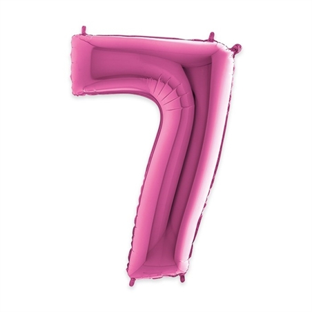 Palloncino Mylar Numero 7 cm. 102 (40") Fuxia