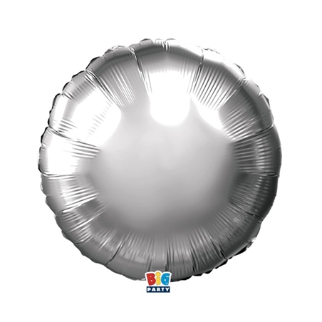 Palloncino Foil Tondo 18" Argento Metal