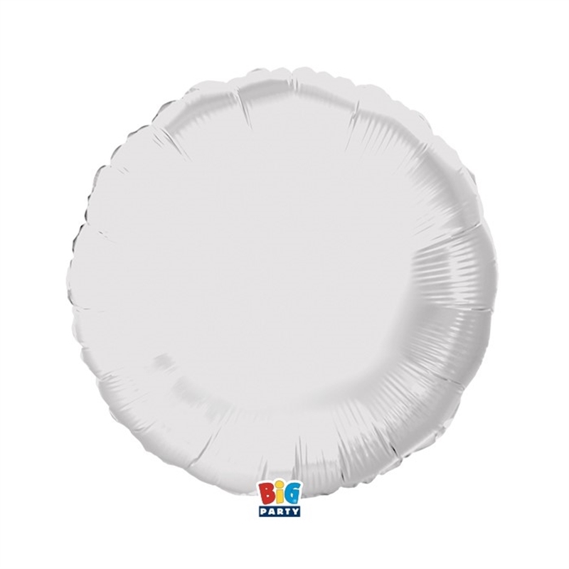 Palloncino Foil Tondo 18" Bianco Metal