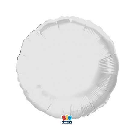 Palloncino Foil Tondo 18" Bianco Metal