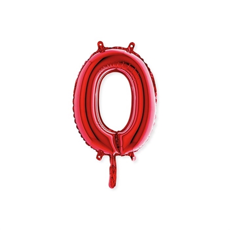 Palloncino Mylar Rosso 14" Numero 0