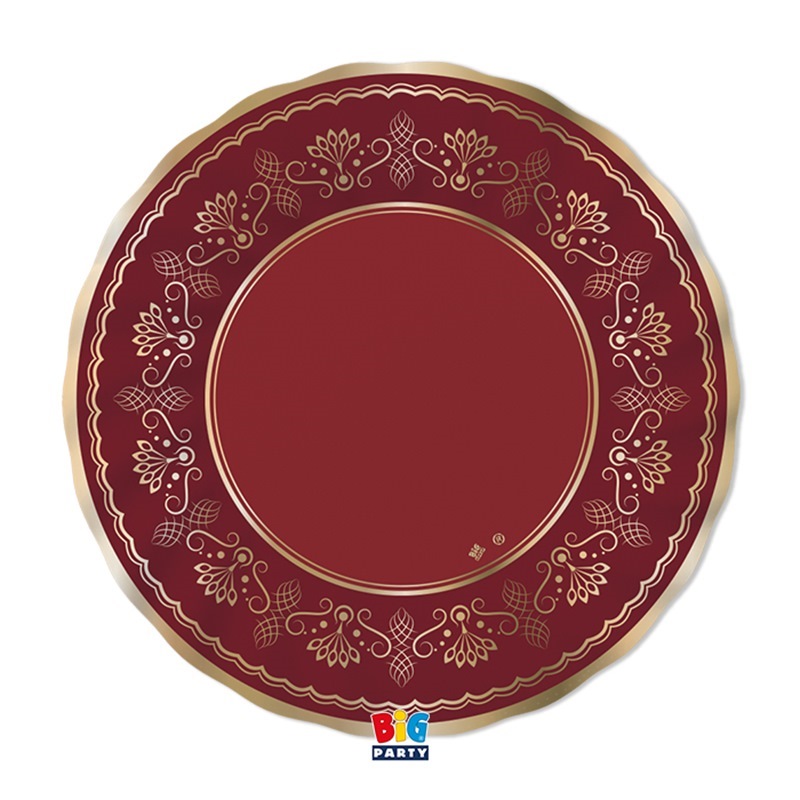 6 Piatti Ø 30 cm Royal Red Gold