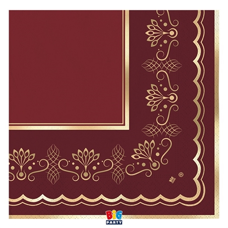 16 Tovaglioli 33 x 33 cm Royal Red Gold