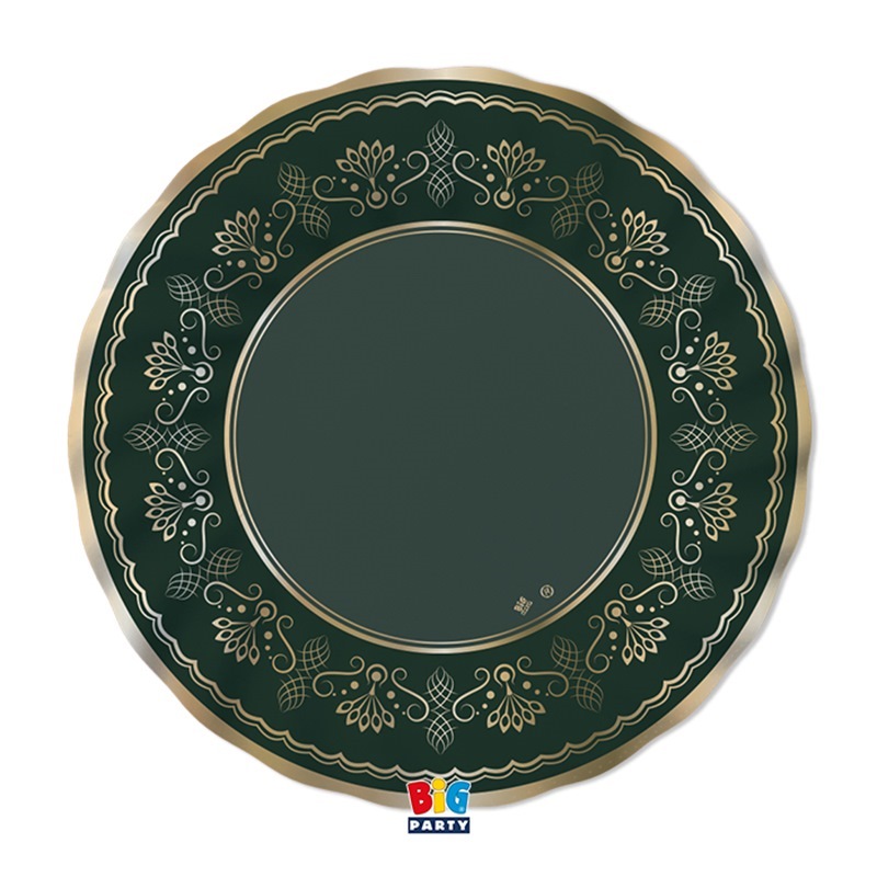 6 Piatti Fondi Ø 24 cm Royal Green Gold