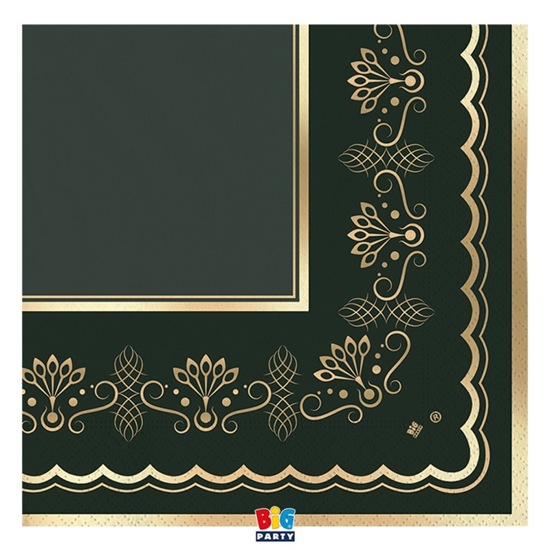 16 Tovaglioli 33 x 33 cm Royal Green Gold