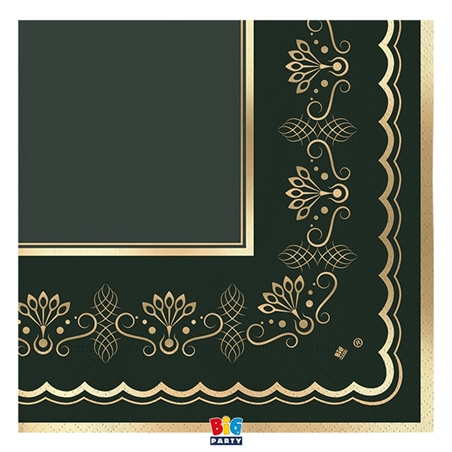 16 Tovaglioli 33 x 33 cm Royal Green Gold