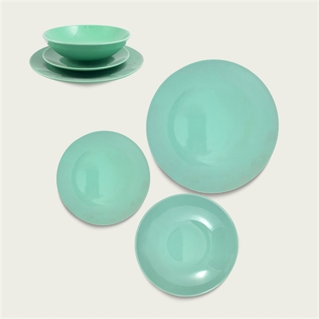 Piatto monocolore in ceramica tiffany