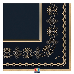 16 Tovaglioli 33 x 33 cm Royal Blue Gold