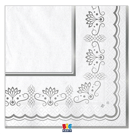 16 Tovaglioli 33 x 33 cm Royal Silver